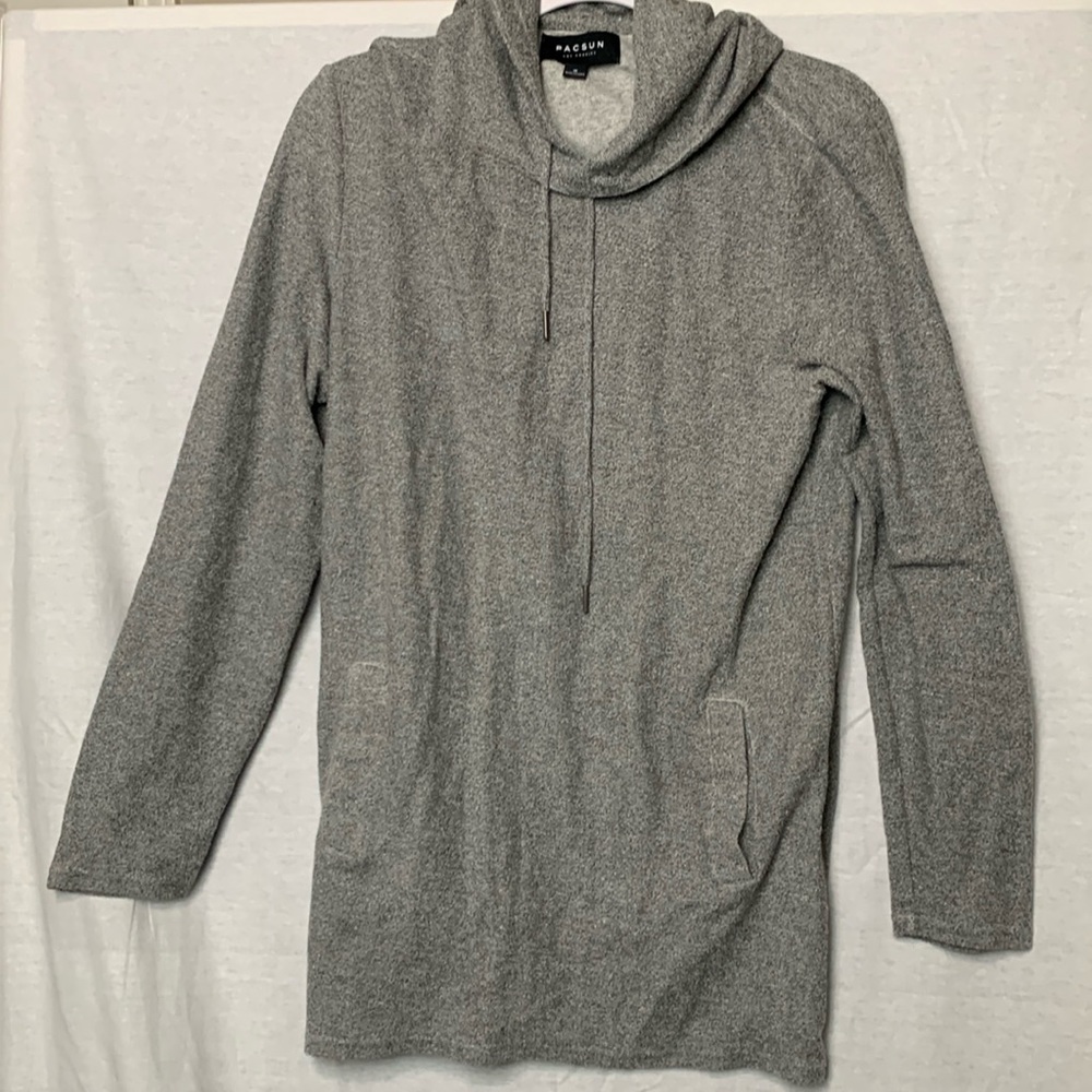 Pacsun men’s size medium gray hoodie w/ side zippers longer fit